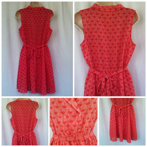 Cooperative dress Size S Orange pink flamingos - Picture 5 of 8